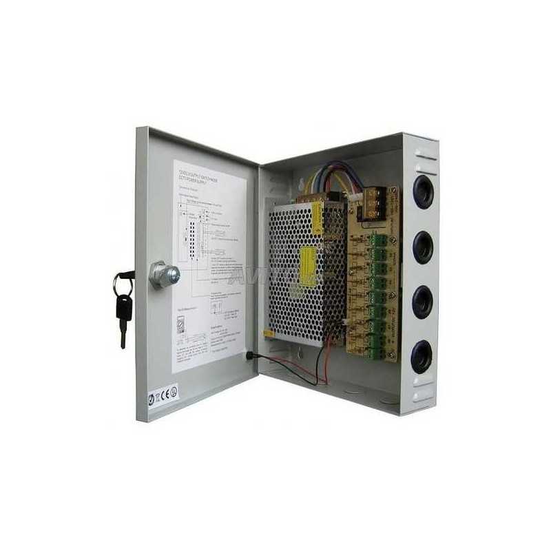 BLOC ALIMENTATION CAMERA 12V 20A AVEC BOITIER